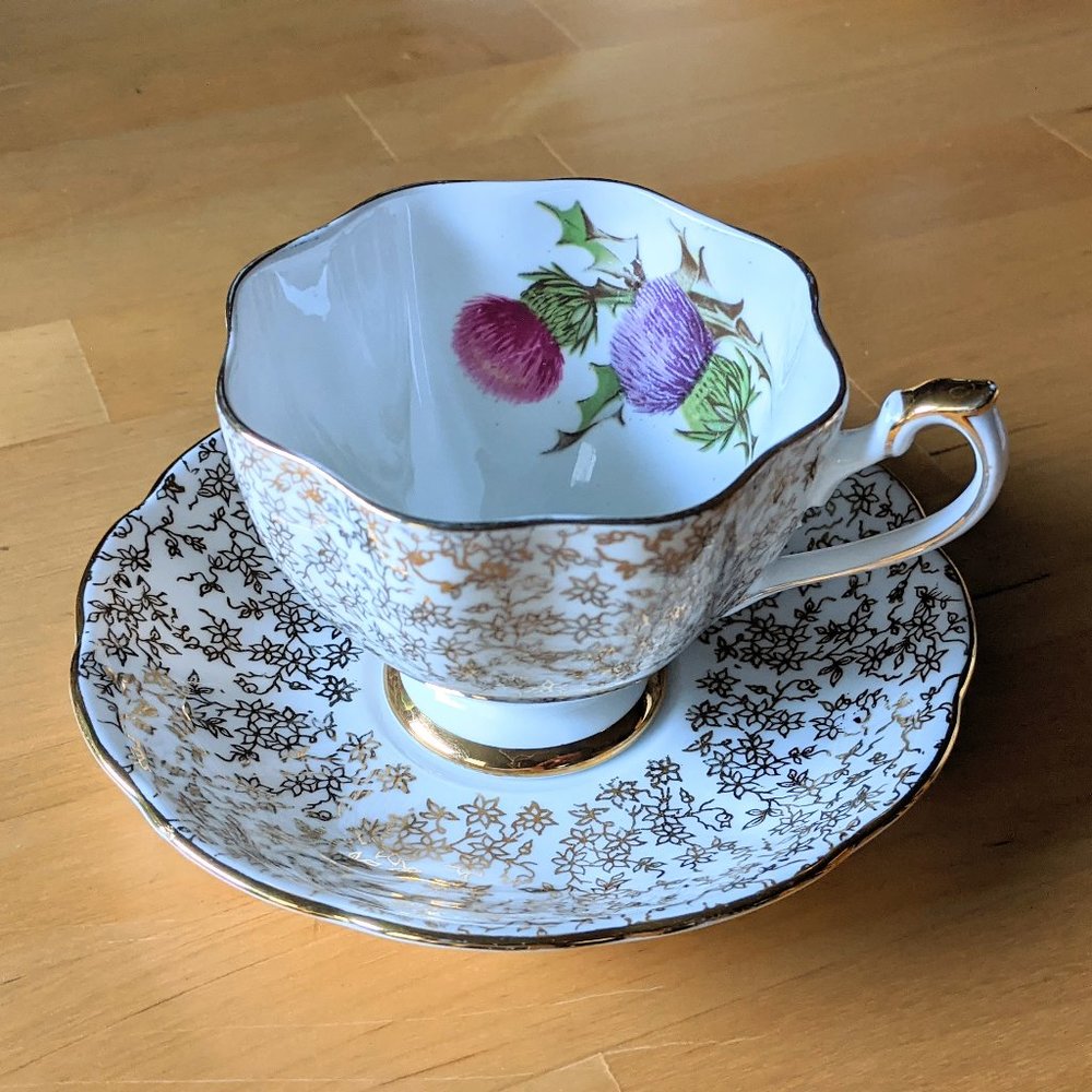 🇬🇧 Vintage Scottish Thistle English China Teacup